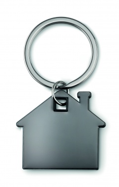 Logo trade advertising products image of: House shape plastic key ring Rezekne