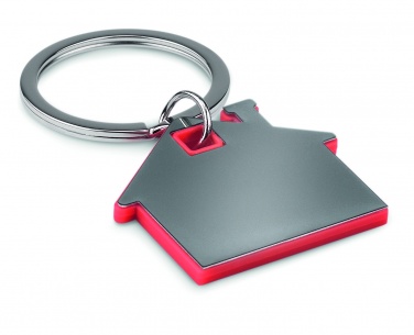 Logo trade promotional products image of: House shape plastic key ring