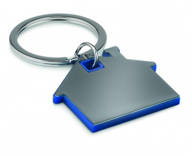 Logo trade promotional merchandise picture of: House shape plastic key ring Rezekne