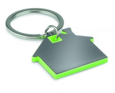 Logotrade corporate gift picture of: House shape plastic key ring Rezekne