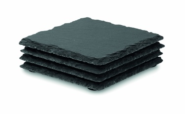 Logo trade promotional gifts image of: Slate coasters with EVA bottom