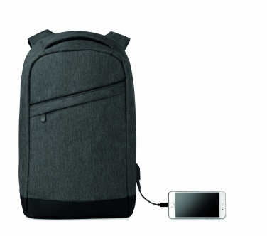 Logotrade advertising products photo of: 2 tone backpack incl USB plug