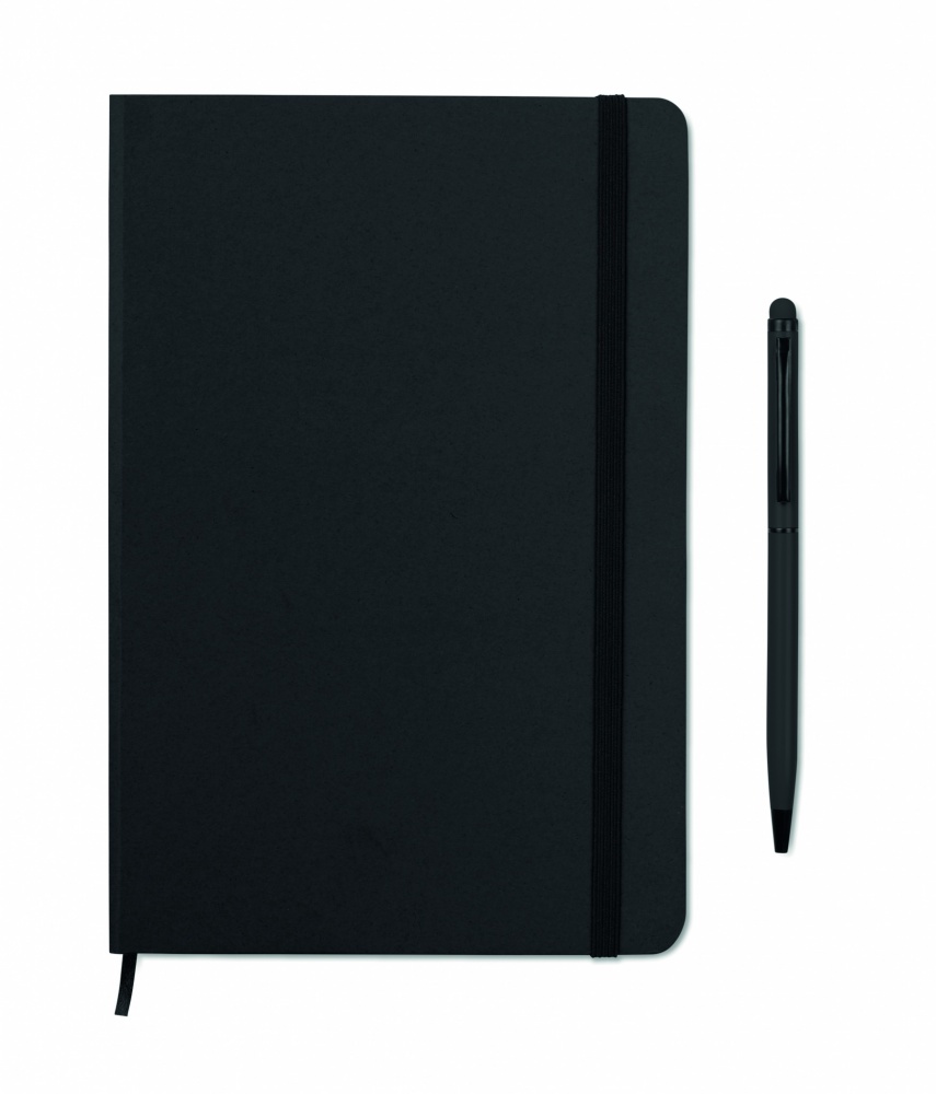 Logo trade promotional merchandise image of: A5 notebook w/stylus 72 lined