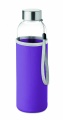 Glass bottle in pouch 500ml, Violet