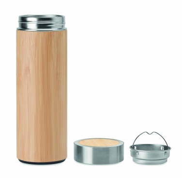 Logo trade promotional item photo of: Double wall bamboo flask 400ml