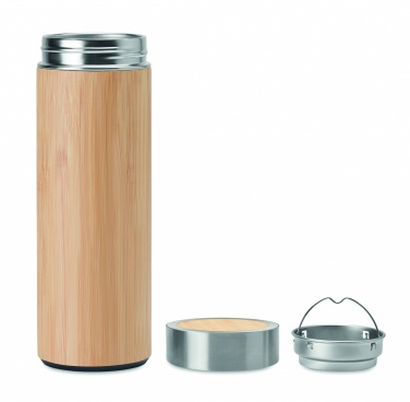 Logo trade promotional items image of: Double wall bamboo flask 400ml