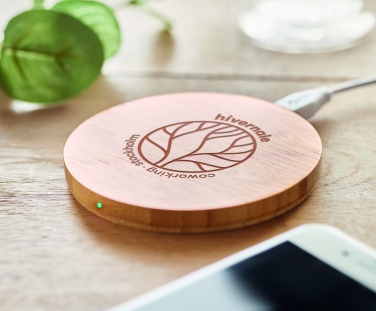 Logotrade advertising product image of: Wireless charger bamboo 5W