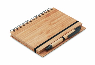 Logo trade corporate gifts image of: Bamboo notebook with pen lined