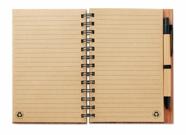 Logo trade promotional gifts picture of: Bamboo notebook with pen lined