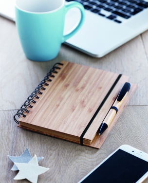 Logotrade corporate gift image of: Bamboo notebook with pen lined BAMBLOC