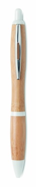 Logo trade promotional gifts image of: Ball pen in ABS and bamboo