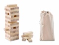 Tower game in cotton pouch, Wood