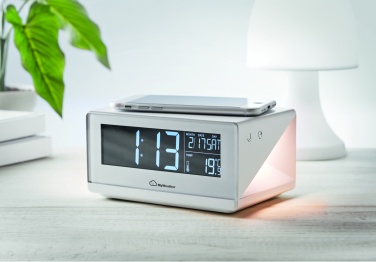 Logo trade advertising products picture of: LED clock & wireless charger5W