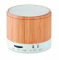 Round Bamboo wireless speaker, White