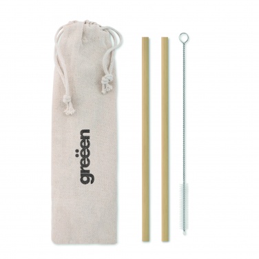 Logo trade promotional product photo of: Bamboo Straw w/brush in pouch