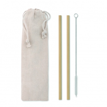 Logotrade business gift image of: Bamboo Straw w/brush in pouch