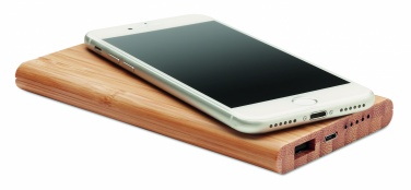 Logo trade advertising products picture of: Wireless power bank in bamboo 6000mAh ARENA