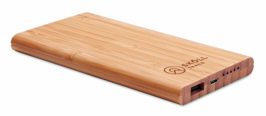 Logo trade promotional gifts picture of: Wireless power bank in bamboo 6000mAh ARENA