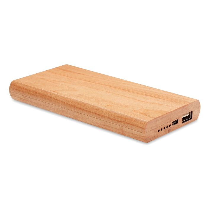 Logo trade advertising products picture of: Power bank 4000 mAh Bamboo ARENA POWER