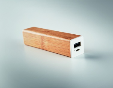 Logotrade corporate gift image of: Power bank bamboo 2200 mAh POWERBAM