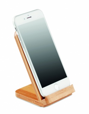 Logo trade advertising product photo of: Bamboo wireless charge stand5W