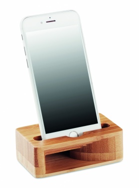 Logo trade advertising products image of: Bamboo phone stand-amplifier CARACOL