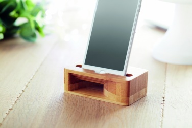 Logotrade advertising products photo of: Bamboo phone stand-amplifier CARACOL