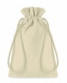 Small Cotton draw cord bag, Beige