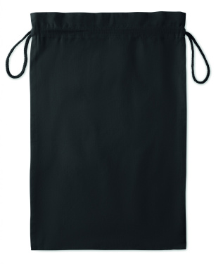 Logo trade advertising products image of: Large Cotton draw cord bag black