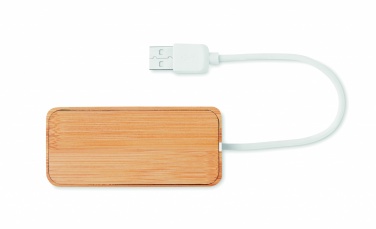 Logo trade promotional merchandise picture of: Bamboo USB 3 ports hub