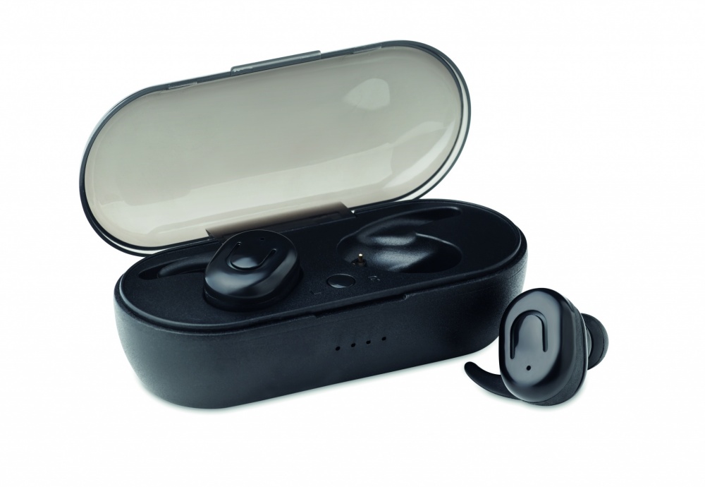 Logo trade promotional gifts picture of: TWS earbuds with charging box