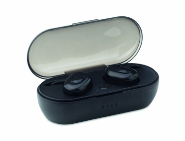 Logo trade corporate gifts image of: TWS earbuds with charging box