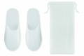 Pair of slippers in pouch, White