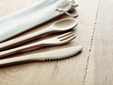 Logo trade promotional giveaway photo of: Bamboo cutlery set