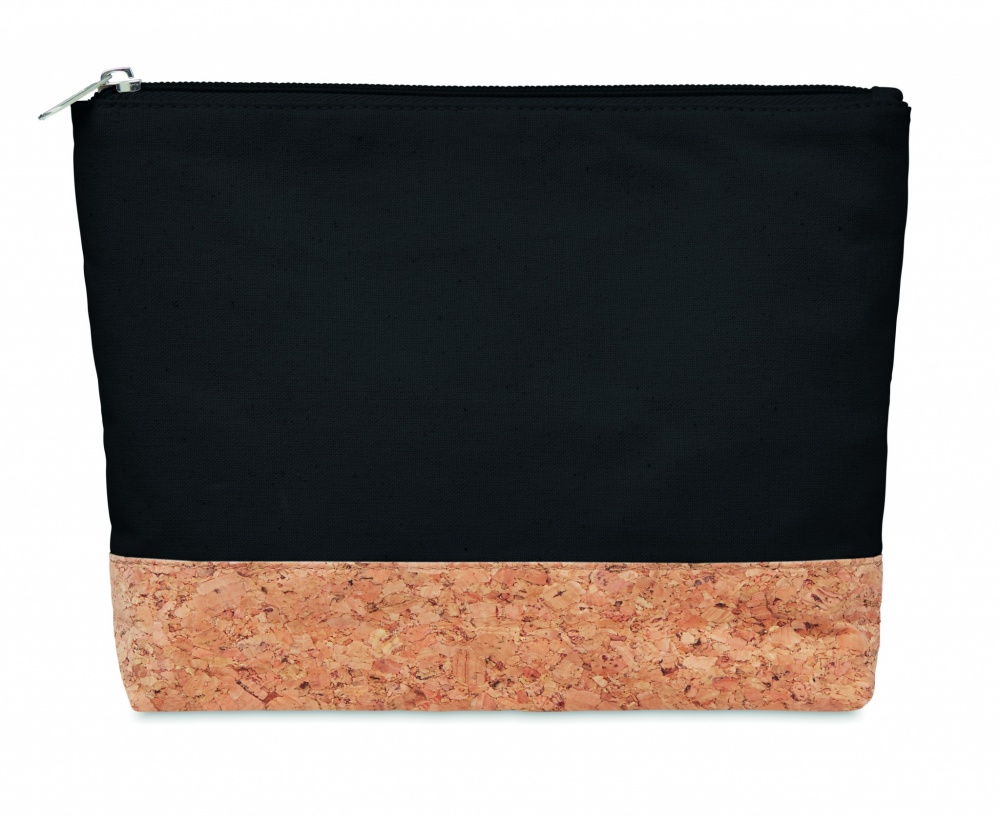 Logo trade promotional items image of: Cork & cotton cosmetic bag