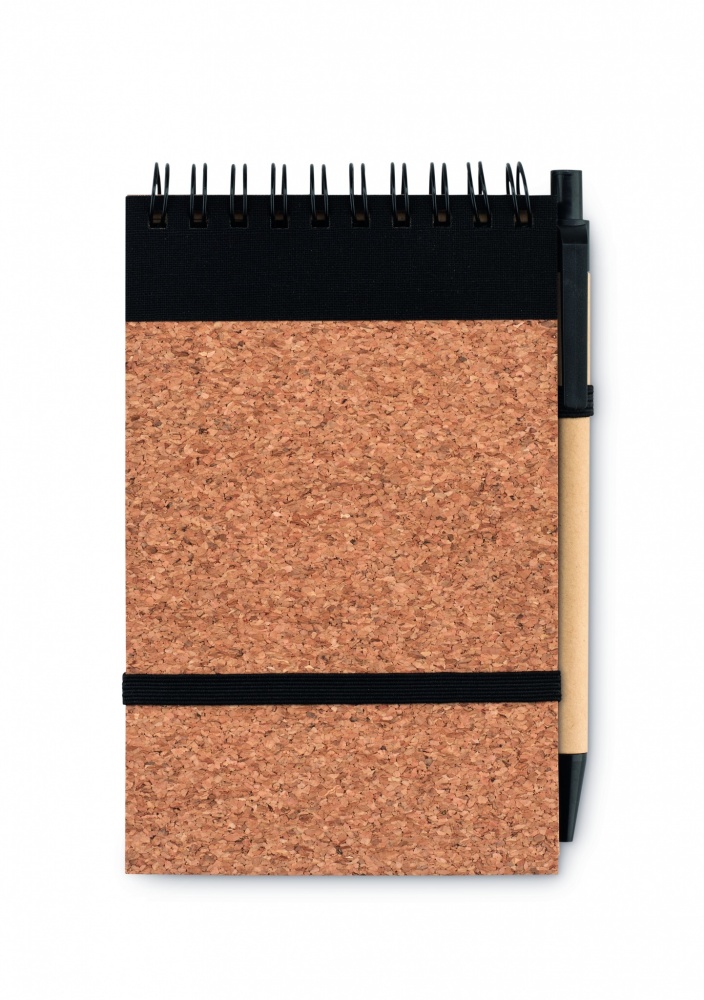 Logo trade promotional giveaways image of: A6 Cork notepad with pen