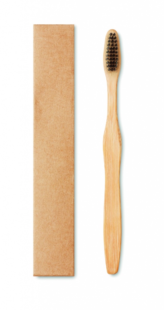 Logo trade promotional merchandise picture of: Bamboo toothbrush in Kraft box