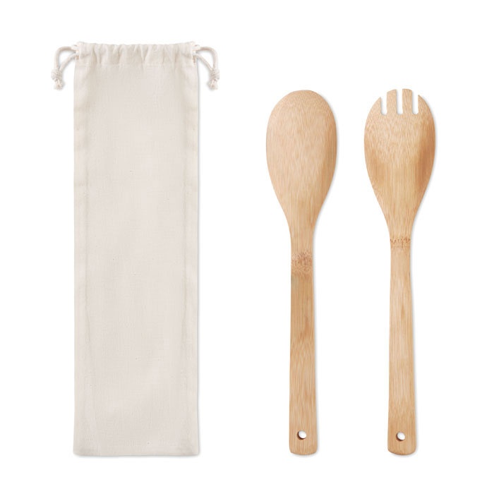 Logotrade promotional gift image of: Set bamboo utensils salad