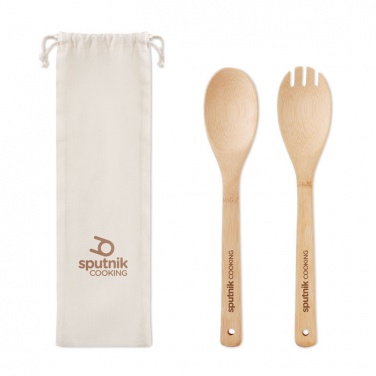 Logotrade promotional gift picture of: Set bamboo utensils salad