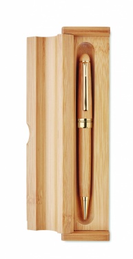 Logotrade promotional merchandise image of: Bamboo twist-action ballpoint pen in a box