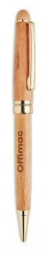 Logo trade promotional items image of: Bamboo twist ball pen in box