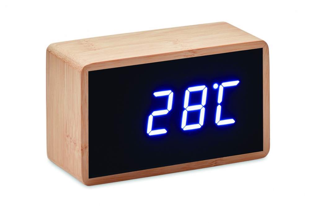 Logotrade promotional merchandise image of: LED alarm clock bamboo casing