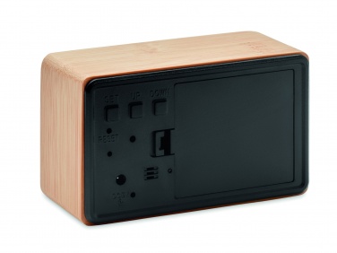 Logo trade corporate gift photo of: LED alarm clock bamboo casing