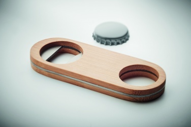 Logo trade promotional giveaway photo of: Oval Bamboo bottle opener VALBAMPER