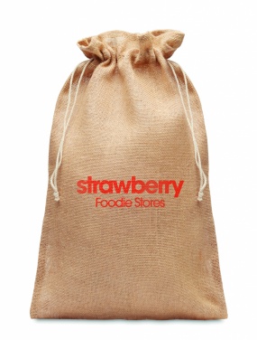 Logo trade promotional merchandise picture of: Large jute gift bag 30x47 cm