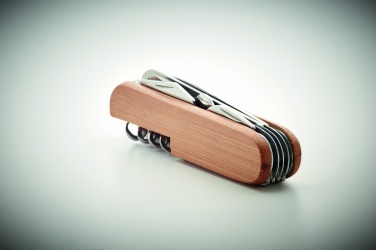 Logo trade promotional giveaways image of: Multi tool pocket knife bamboo