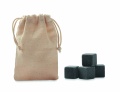 4 stone ice cubes in  pouch, Beige