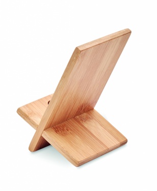 Logo trade corporate gifts picture of: Bamboo phone stand/ holder WHIPPY