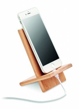 Logo trade advertising products image of: Bamboo phone stand/ holder WHIPPY