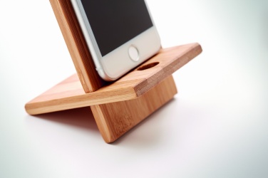 Logotrade promotional merchandise image of: Bamboo phone stand/ holder WHIPPY